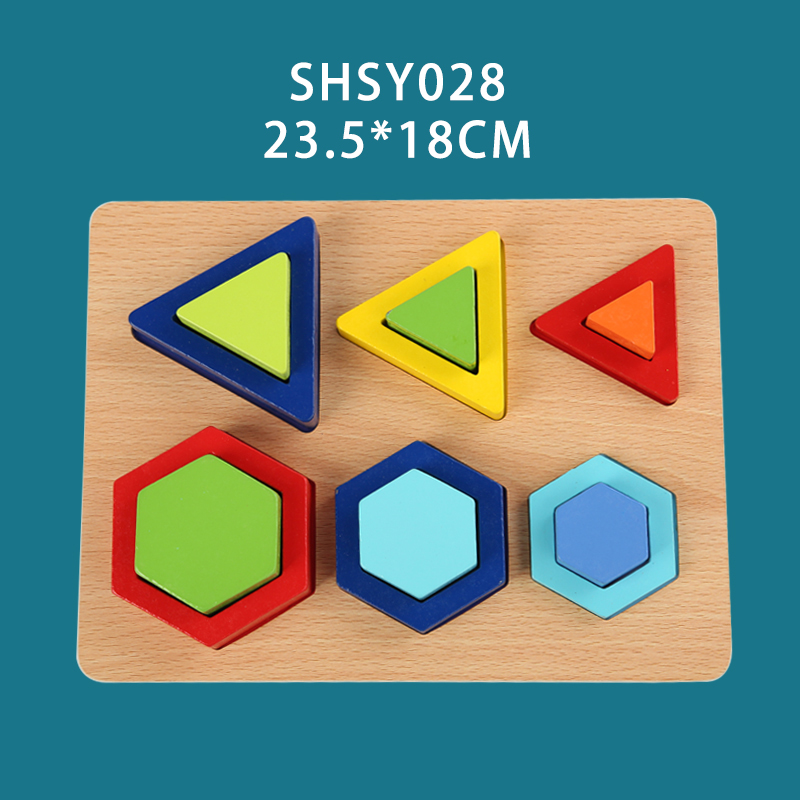 Wooden Geometric Shape Cognition Board Preschool Learning Educational Game Montessori 3D Matching Puzzle Sorting Math Toy