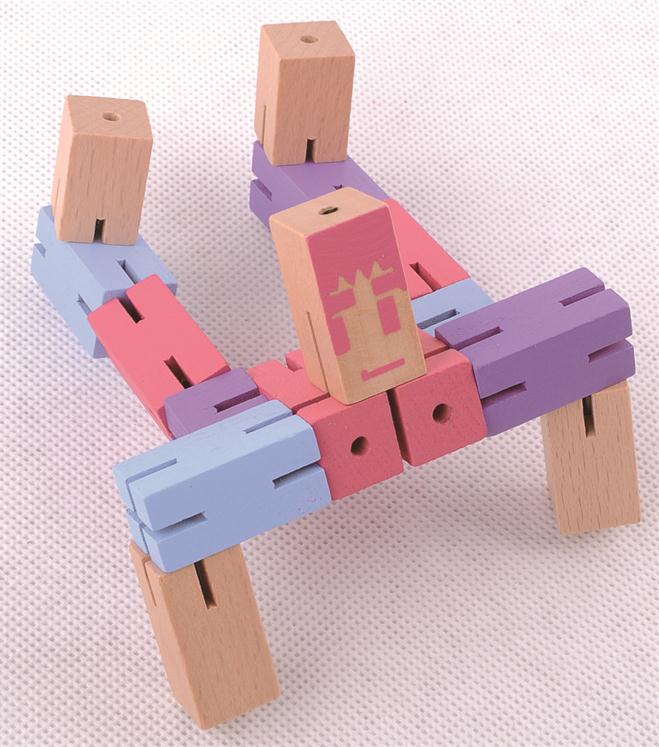 Intellectual Development Stacking Puzzle Creative Games 3D Wood Foldable Magic Cube Toys Robot Puzzle