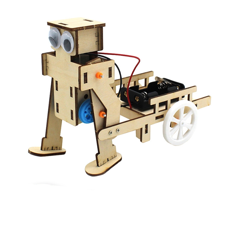 OKYN-G5655 DIY Pulling Robot 3D Wooden Assembly Model Manual Experiment Kit For Education And Maker Boards