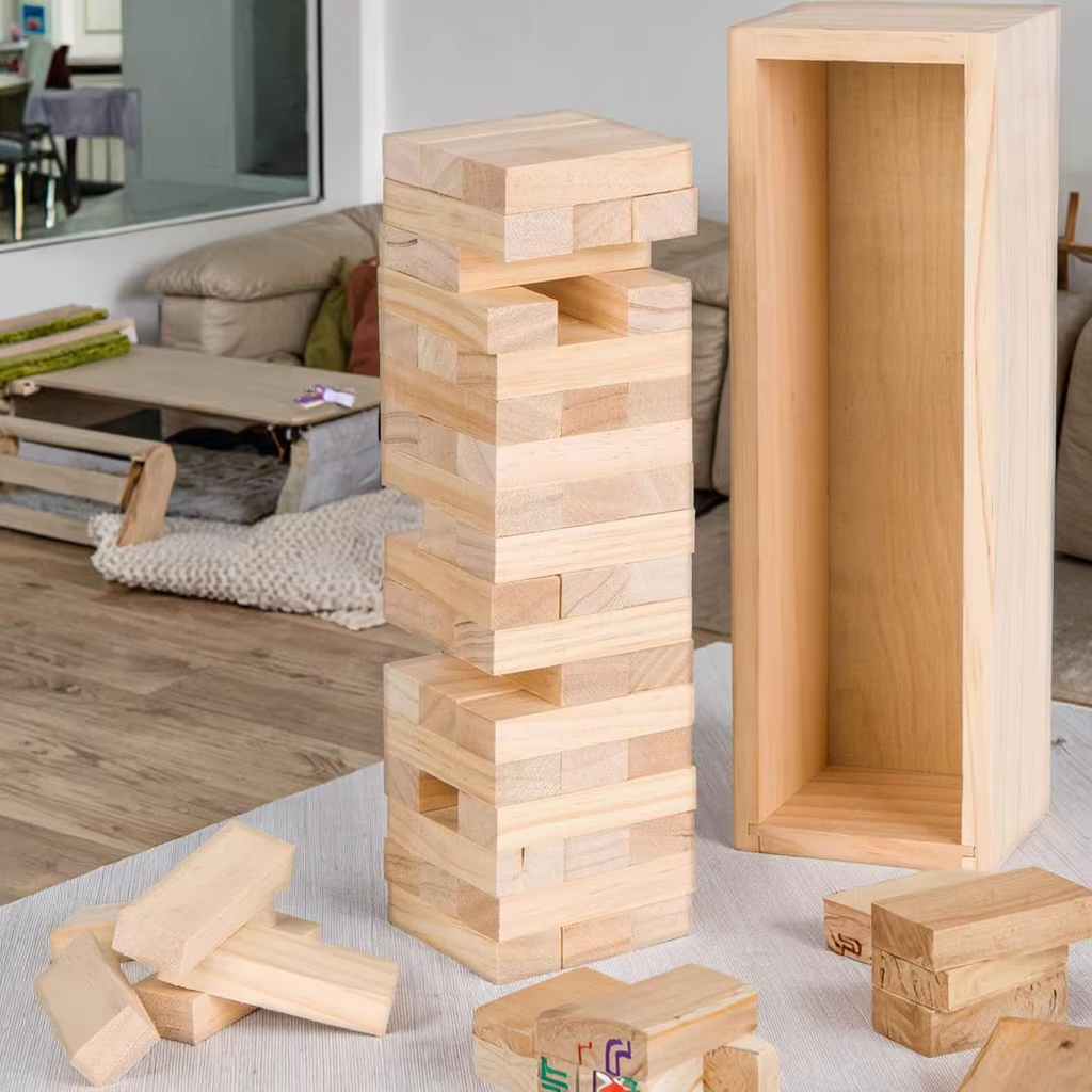 Unisex Wooden Blocks Stacking Game Fun DIY Educational Toy