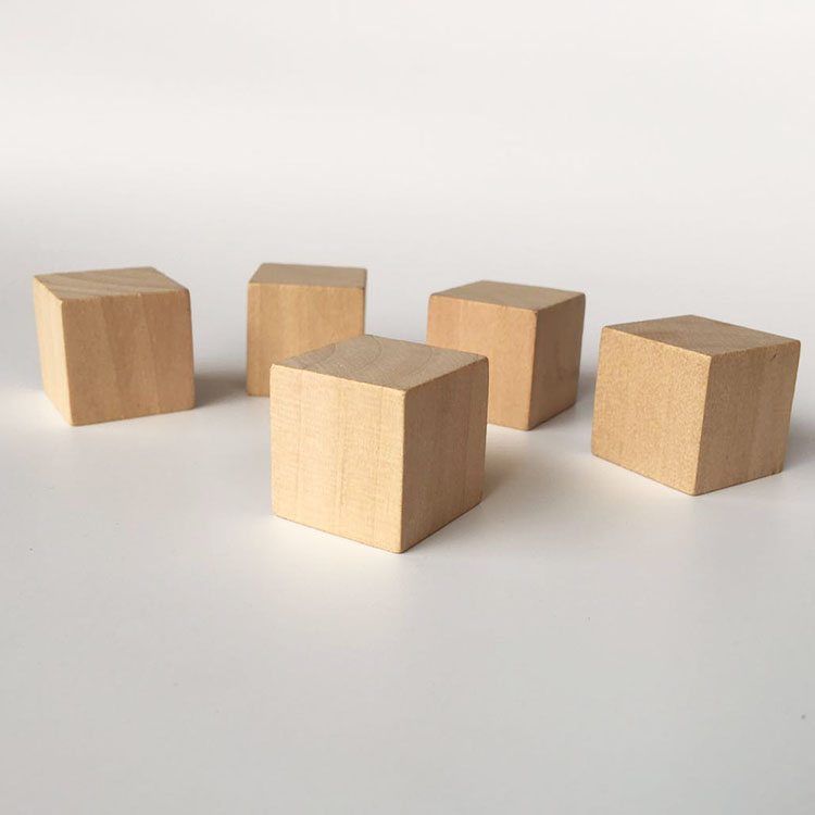 Unfinished 25mm Wooden Blocks Wood Cube Wooden Building Blocks for DIY