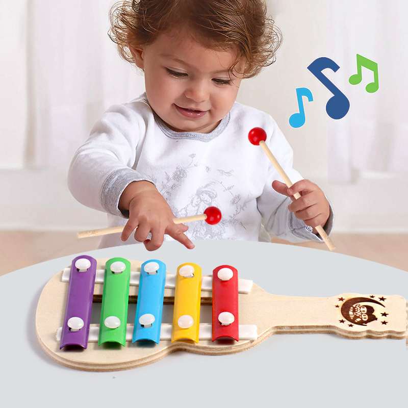 Montessori Educational Wooden Xylophone Eight-Notes Frame Style Musical Funny Toys