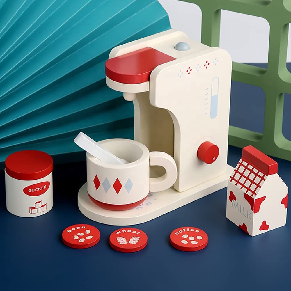 Wooden coffee machine toy 3
