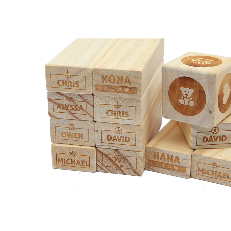 Factory Quality Customizable Packaged Wooden Stacking Tumbling Tower Building Blocks Game Board Puzzle Natural Color Party