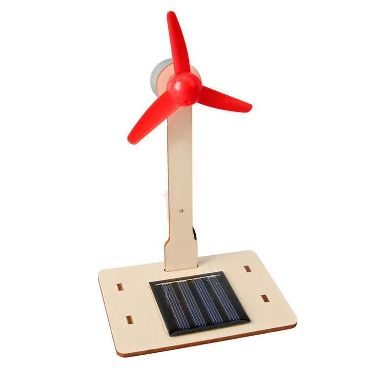 Custom Stem Wooden Solar Fan Puzzle Set Physics Science Experiment Kit Mini Solar Power Windmill Toys for Kids Educational