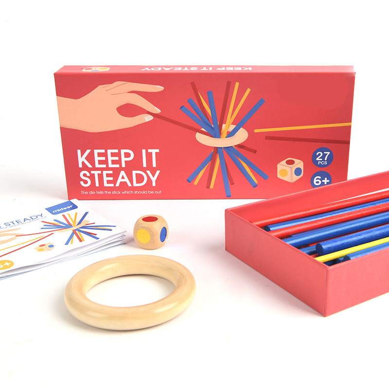 Montessori Children Table Balance Game Block Stick Wooden Educational Color Fun Wooden Stick Game Toys Balance Wooden Sticks Set