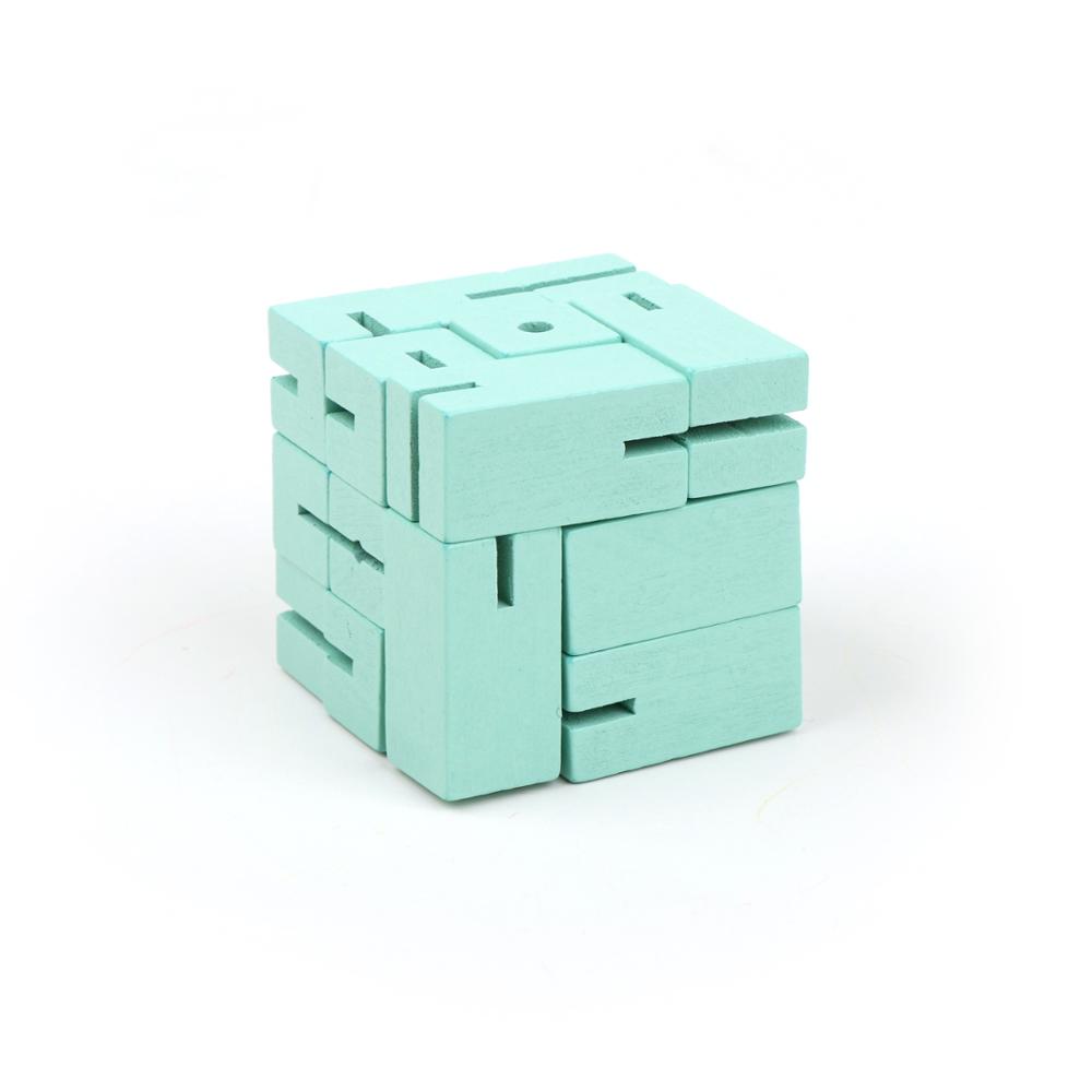 Magic Cube Puzzle Solution Kids Wooden Activity Cube Toy Iq Puzzle Cube