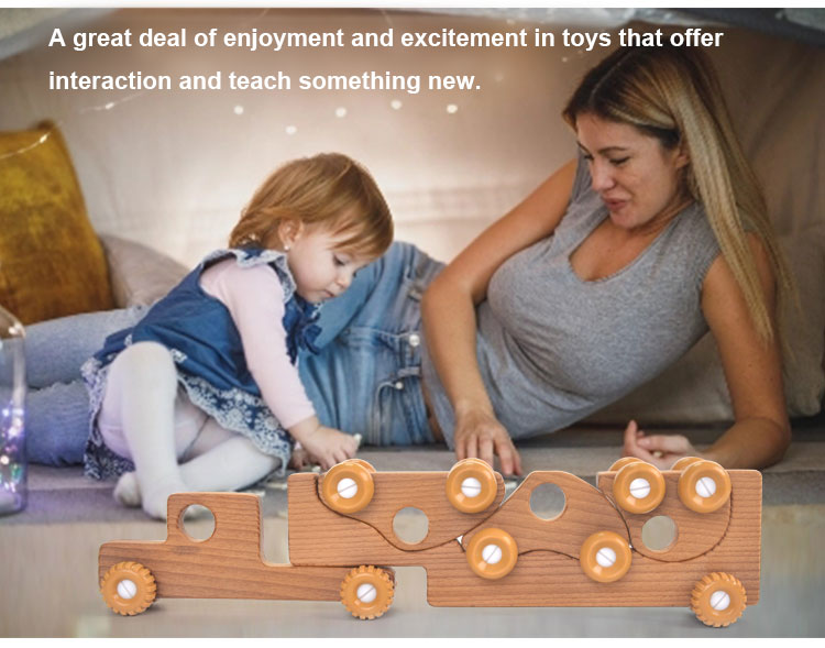 Educational Wooden Train Car Toy 5