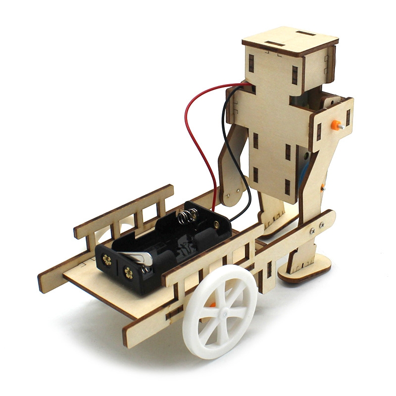 OKYN-G5655 DIY Pulling Robot 3D Wooden Assembly Model Manual Experiment Kit For Education And Maker Boards