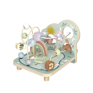2024 Top Sale Wooden Bead Maze Cube Toys Activity Table Forest Game Animals Play Set Toys for Kids