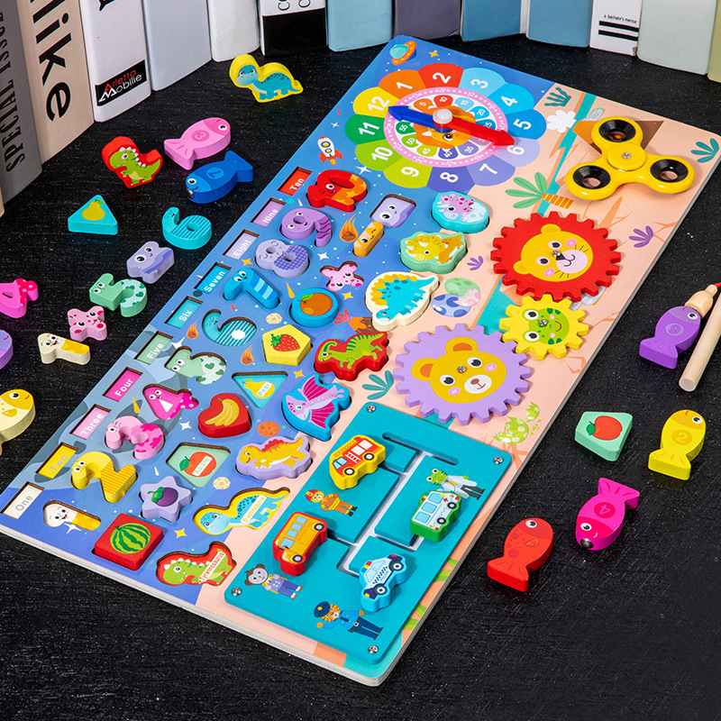 Hot Sale Professional Multifunction Wooden Toddler Educational Board S Matching Toys 3+ Unisex Lower Price Colorful Model