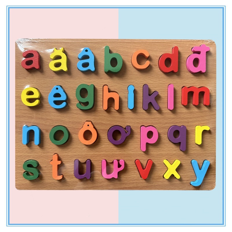 Vietnamese Russian Cambodian Arabic Alphabet Numeric Hand Jigsaw Puzzle Toy Wooden Alphabet Plate