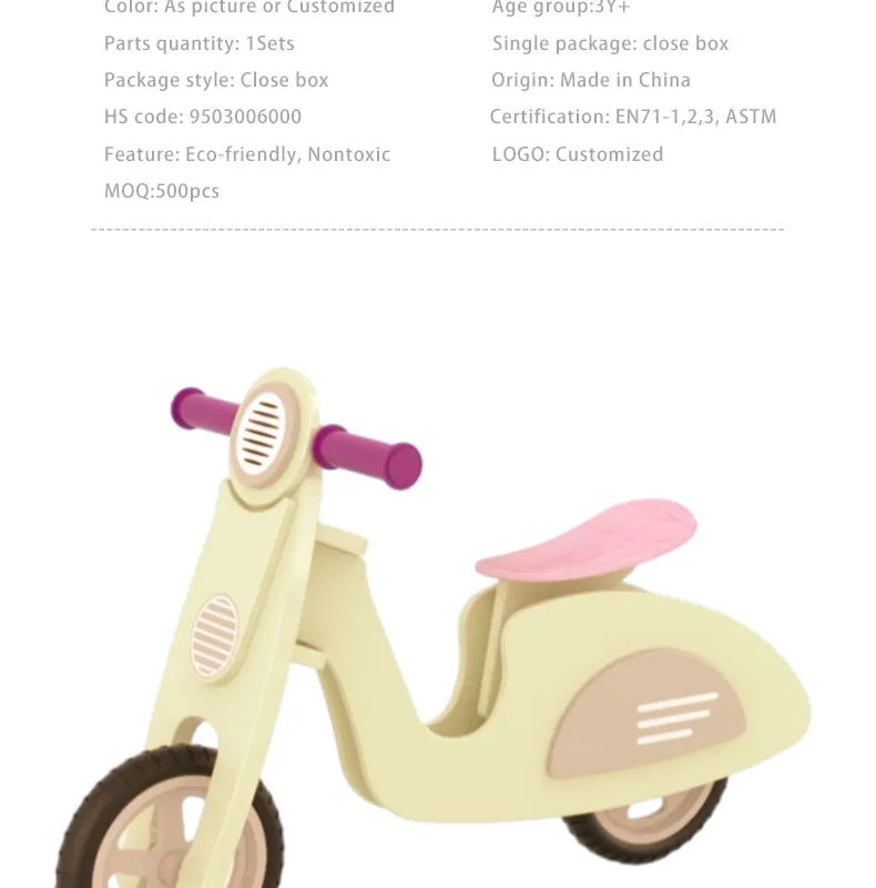 Durable Wooden Balance Bike for Kids - Perfect Toddler Toy