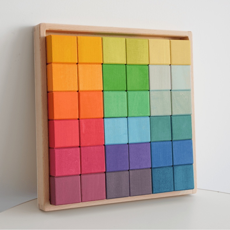Rainbow building blocks set details
