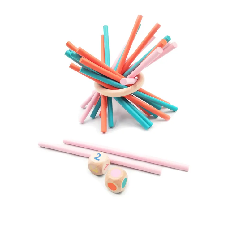 Montessori Children Table Balance Game Block Stick Wooden Educational Color Fun Wooden Stick Game Toys Balance Wooden Sticks Set