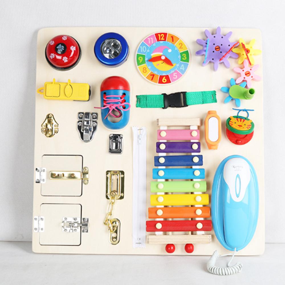 Factory Supply Montessori Earlier Education Wooden Toys Handmade Learning Busy Board for Kids