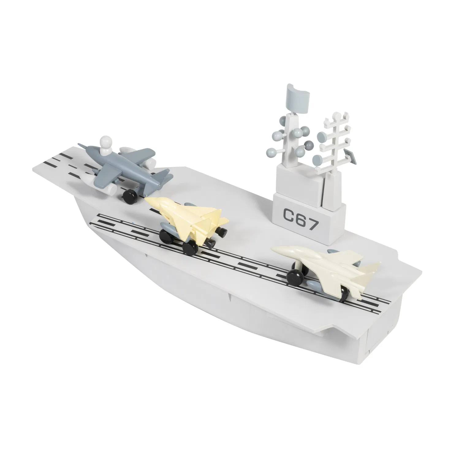 Fine Motor Skill Development Wooden Aircraft Carrier Toy for Kids