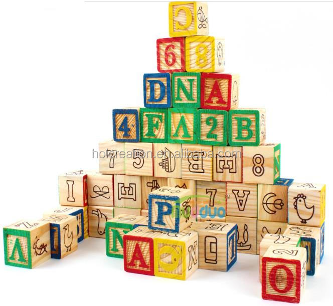 New Arrival Wooden Material Alphabet Blocks Wooden Truck Educational Toy for Kindergartner Students Learning