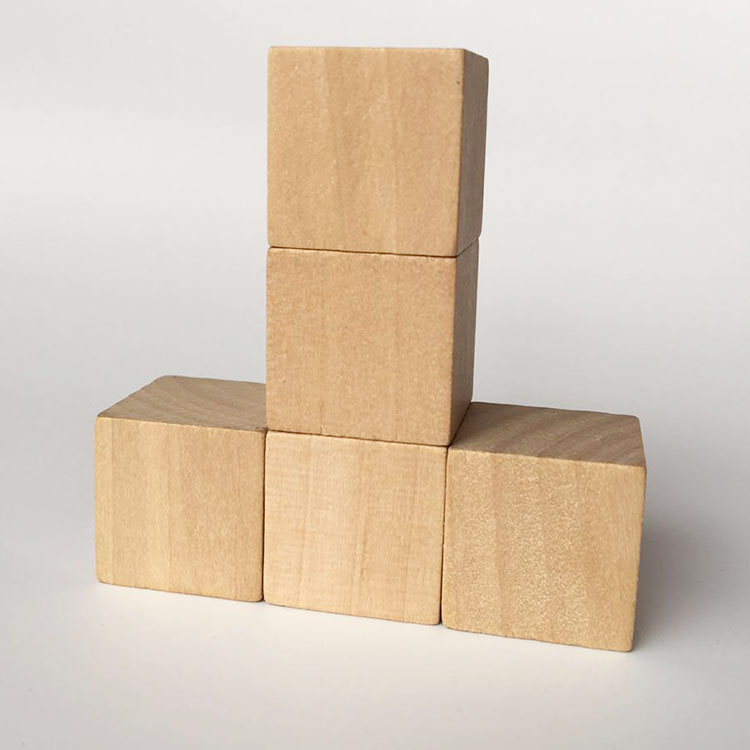 Unfinished 25mm Wooden Blocks Wood Cube Wooden Building Blocks for DIY