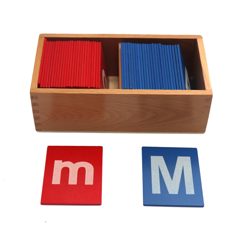 Montessori Kids Language Training Teaching Aids Uppercase Lowercase English Letters Sandpaper Letter Board Eco-friendly Toy