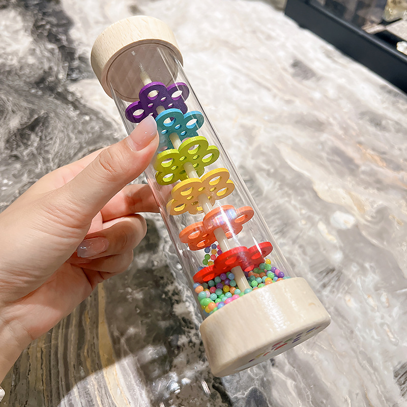 Early Education Children Hand-eye Coordination Training Baby Music Toy Wooden Rain Drum Musical Instrument