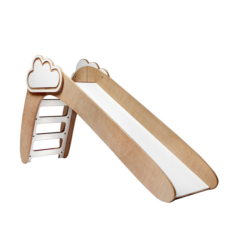 Wooden Slide Indoor with Clouds Montessori Furniture Play Ramp Toy Sets