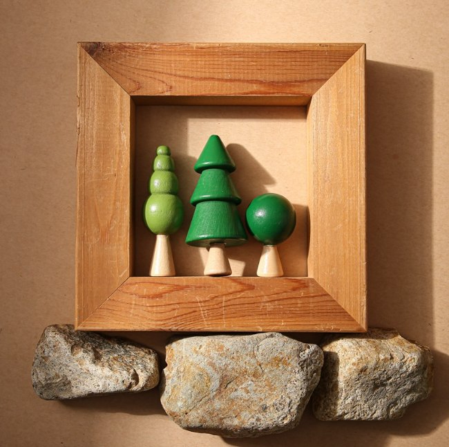 Wooden Miniature Tree Toys Balancing Stacking Stone Blocks Creative Educational Toys