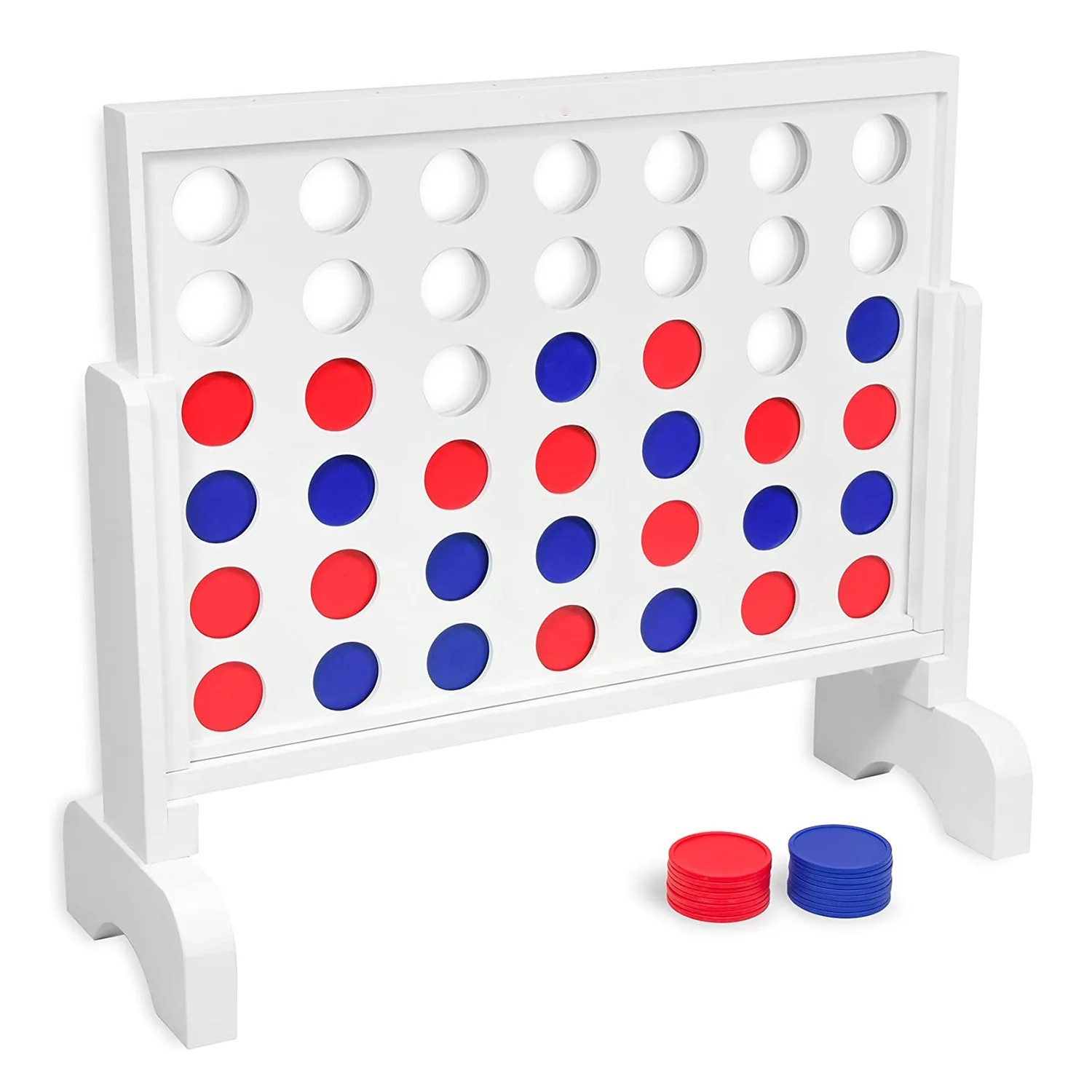 Children's Educational Wooden Four Player Connect Four Game-Giant 4 in a Row Eco-friendly Board Game Board Game Four in a Row