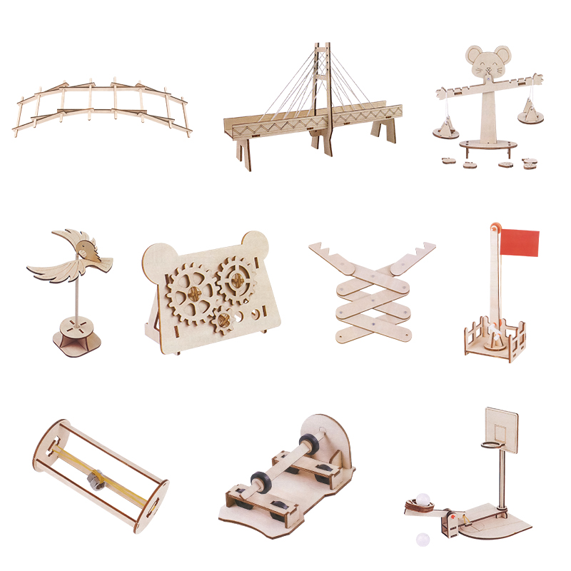 Custom STEM Toy Physical Learning Kit Mechanics Science Experiment Kit 3D Wooden Puzzle Educational Toys for Student Teaching Resources
