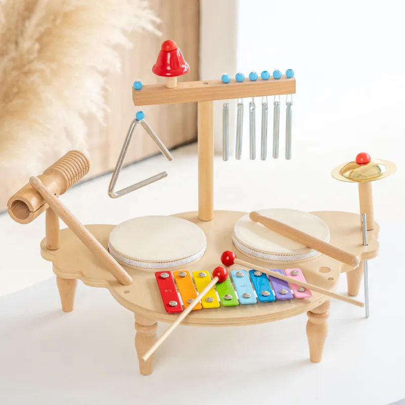 Wooden Orff Musical Instrument Set Percussion Educational Toy for Kids