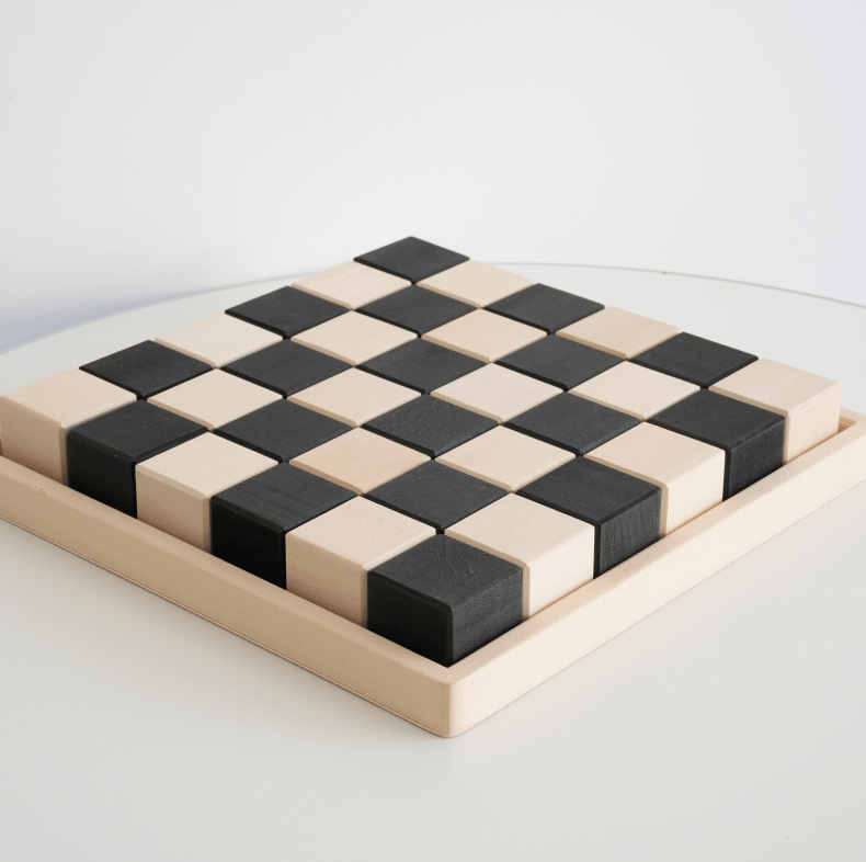 Basswood mosaic toy blocks set