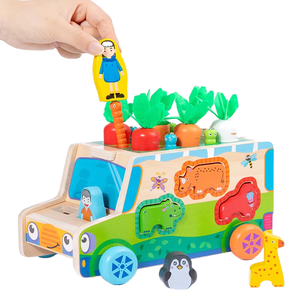 Multifunctional Radish Cart Activity Cube Sorter Toys for 5-7 Years Toddlers Early Education Farm Theme Montessori Plays