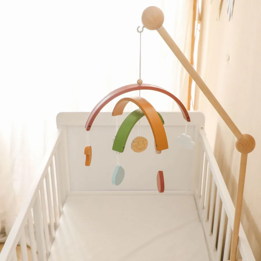 Easy Store Non-Toxic Wooden Crib Mobile Toy for Fine Motor Skills Training