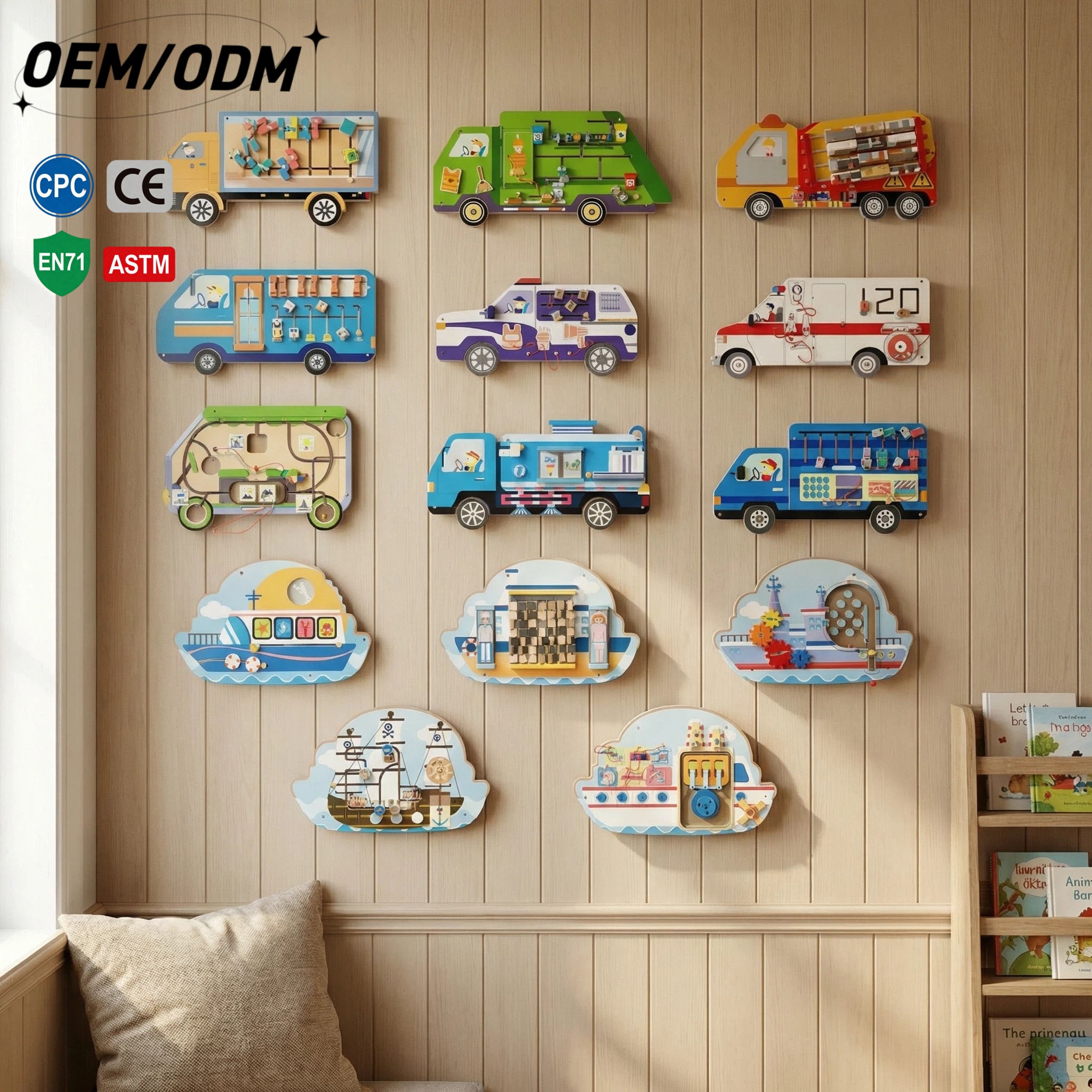 Wooden Vehicle Wall Toys | 100+ Designs | Montessori STEM Educational | Interactive Sensory Play | Ages 2-13 | Ready Stock