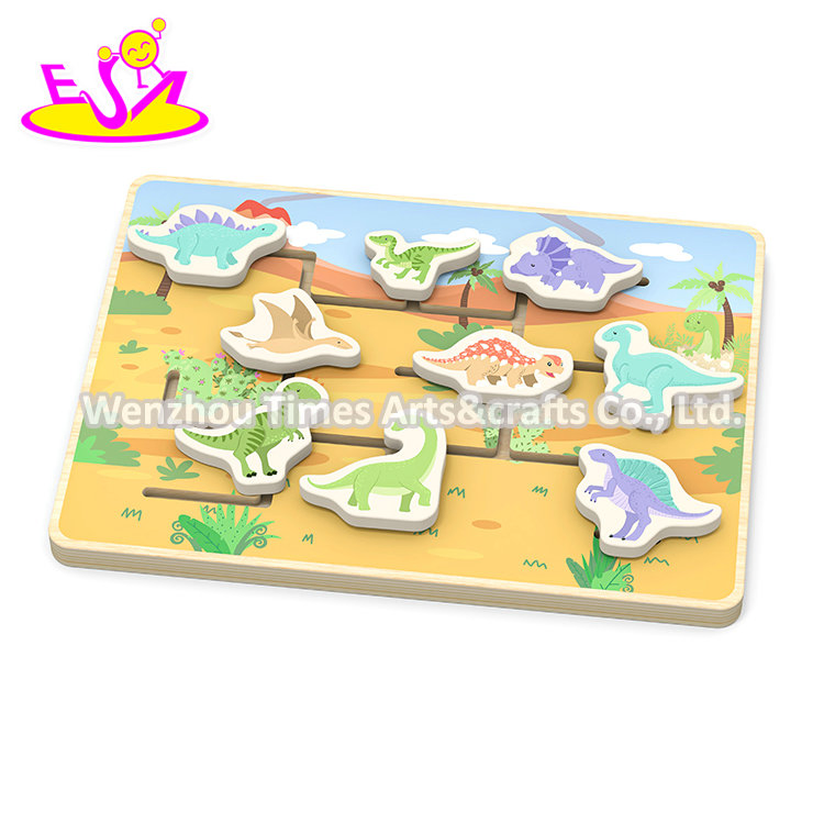 Educational Fine Motor Skills Wooden Dinosaur Maze Toy for Kids W11h144