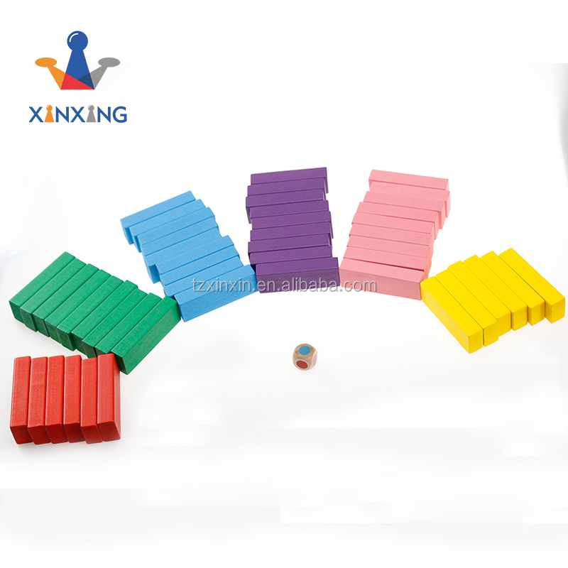 Mini Color Wooden Stacking Board Games Building Blocks for Kids Timber Tower Block Set Detail 4