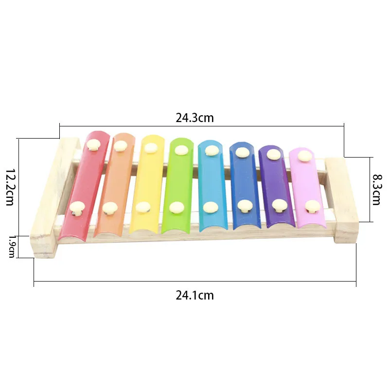 Montessori Educational Wooden Xylophone Eight-Notes Frame Style Musical Funny Toys