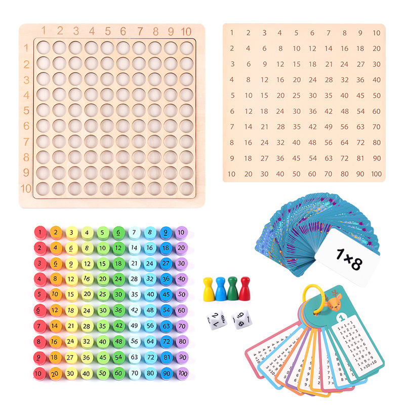 Children Math Learning Toy Montessori Educational Wooden Multiplication Board Game Kids Early Education Wooden Toys