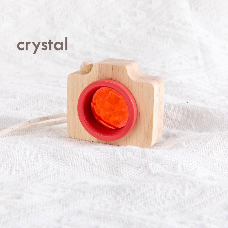 Crystal Wooden Educational Toys Learning Montessori Teether Beech Wooden Toys Camera Baby Teether Wood