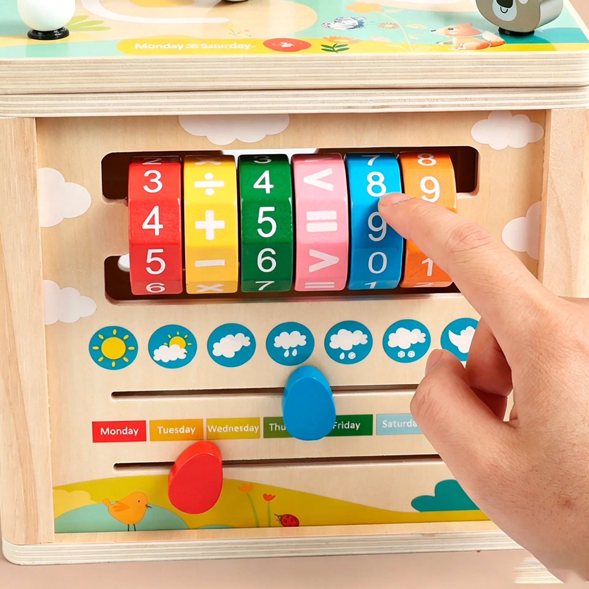 Wooden Activity Cube Bead Maze Toy for Toddlers Fine Motor Skills Development