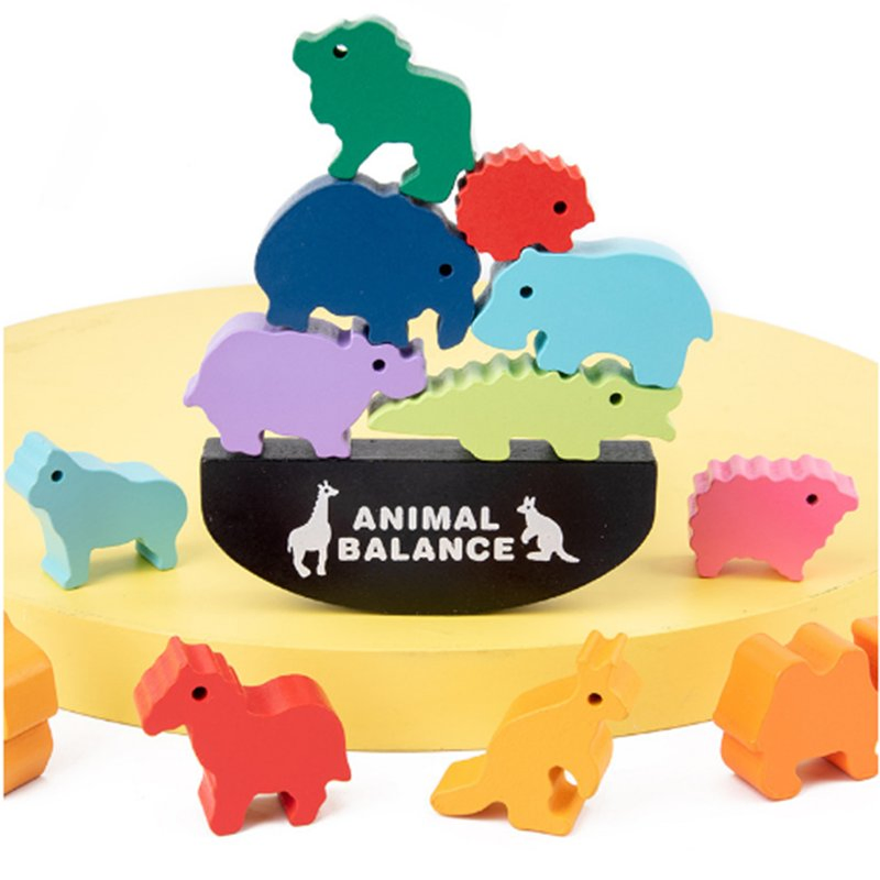Wood Children′ S Dinosaur Balance Assembly Building Blocks Stacking High-Balance Boat Stacking Early Education Puzzle Toys