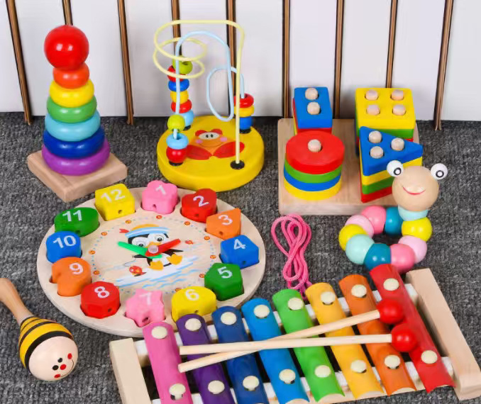Aijh Early Education Intelligence Building Blocks 5-7 Years Old Unisex Wooden Wound Beads Musical Instrumen Wooden Toys