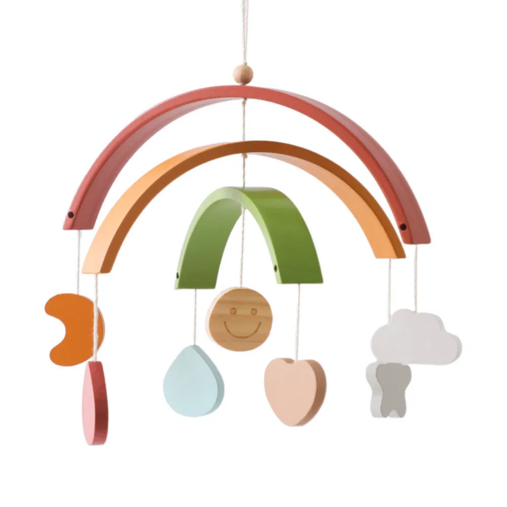 Easy Store Non-Toxic Wooden Crib Mobile Toy for Fine Motor Skills Training