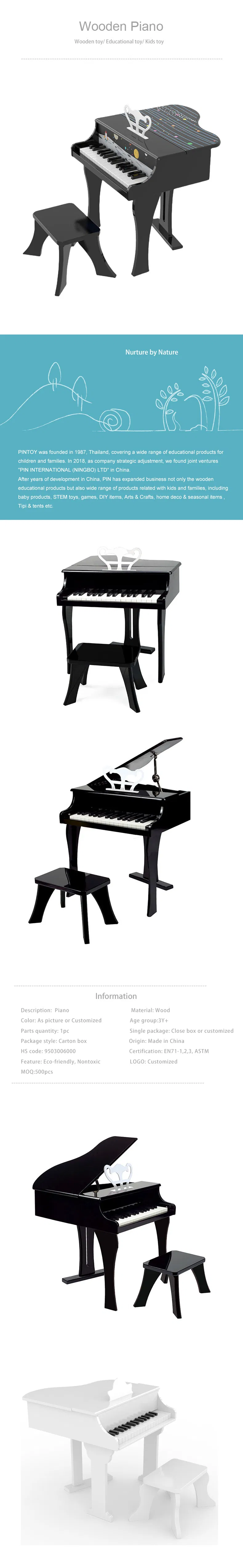 Wooden Toy Piano Musical Mini Piano Toy Overview