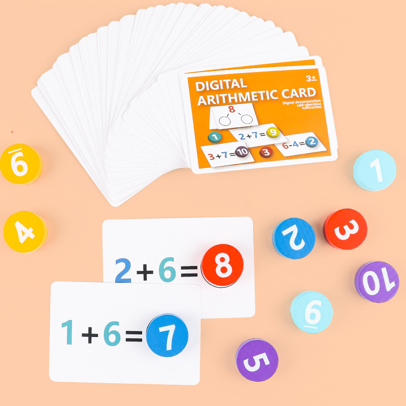 Eco Friendly Burr Free Natural Wood Math Game Board Preschool Children Digital Recognition Training Aids
