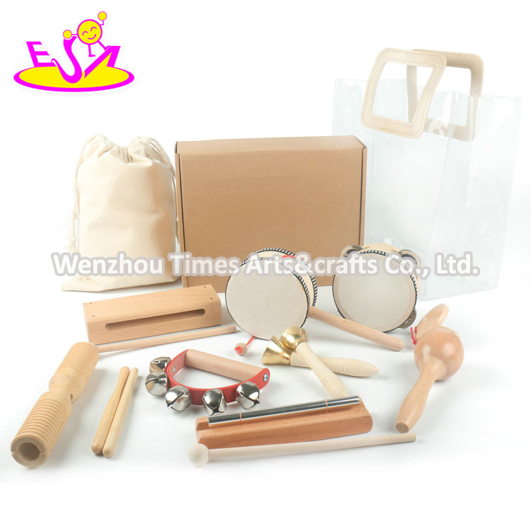 Natural Eco-Friendly Percussion Instruments Set Wooden Kids Musical Instruments Toys for Preschool Education W07A249