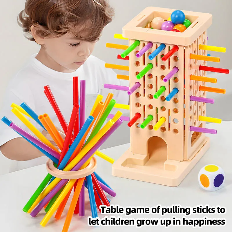 Balance Sticks Puzzle Game Tabletop Kids Wooden Montessori Board Toy