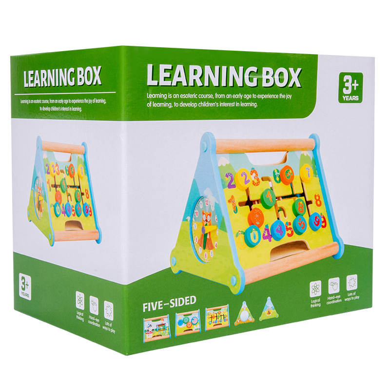 HURREE Hot Selling Wooden Educational Math Toys Preschool Kindergarten Children's Logic Thinking Montessori Building Blocks Box