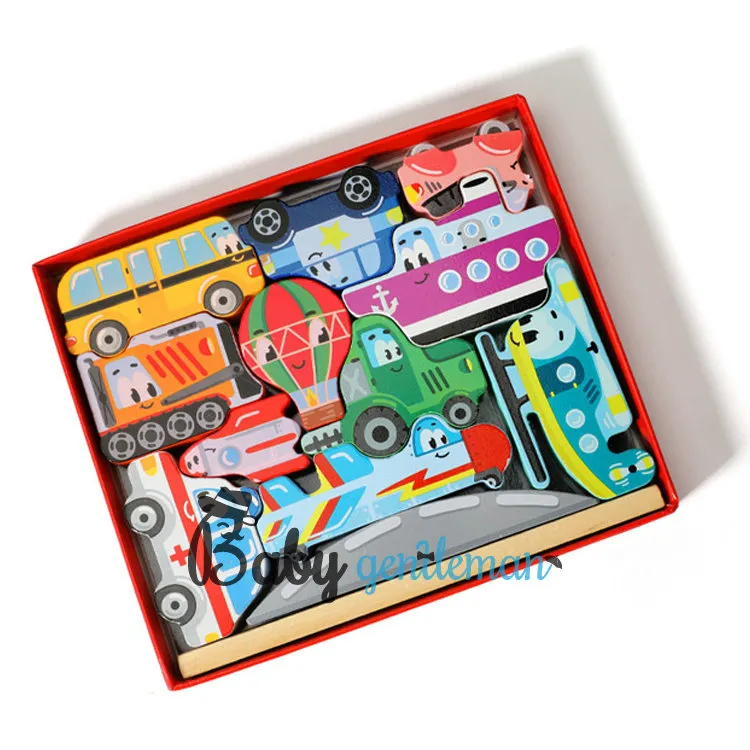 Hot Selling Educational Vehicle Balance Blocks Wooden Stacking Toy for Kids Z11121f