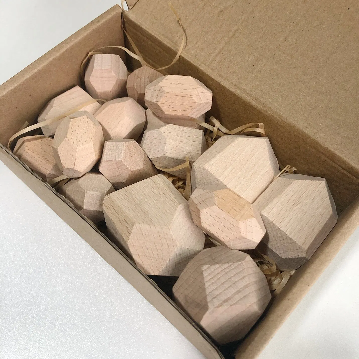20PCS Rainbow Sorting Building Blocks Kids Stacking Rocks Balancing Wooden Stone Toys
